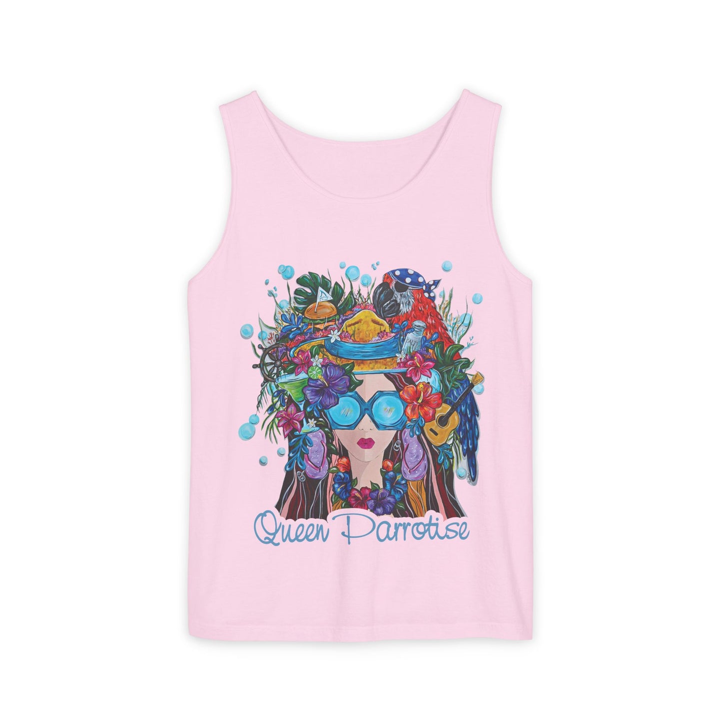 Queen Parrotdise Unisex Garment-Dyed Tank Top