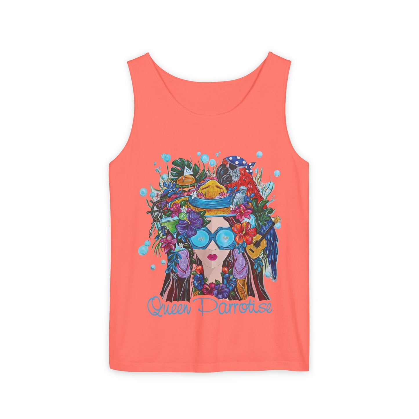 Queen Parrotdise Unisex Garment-Dyed Tank Top