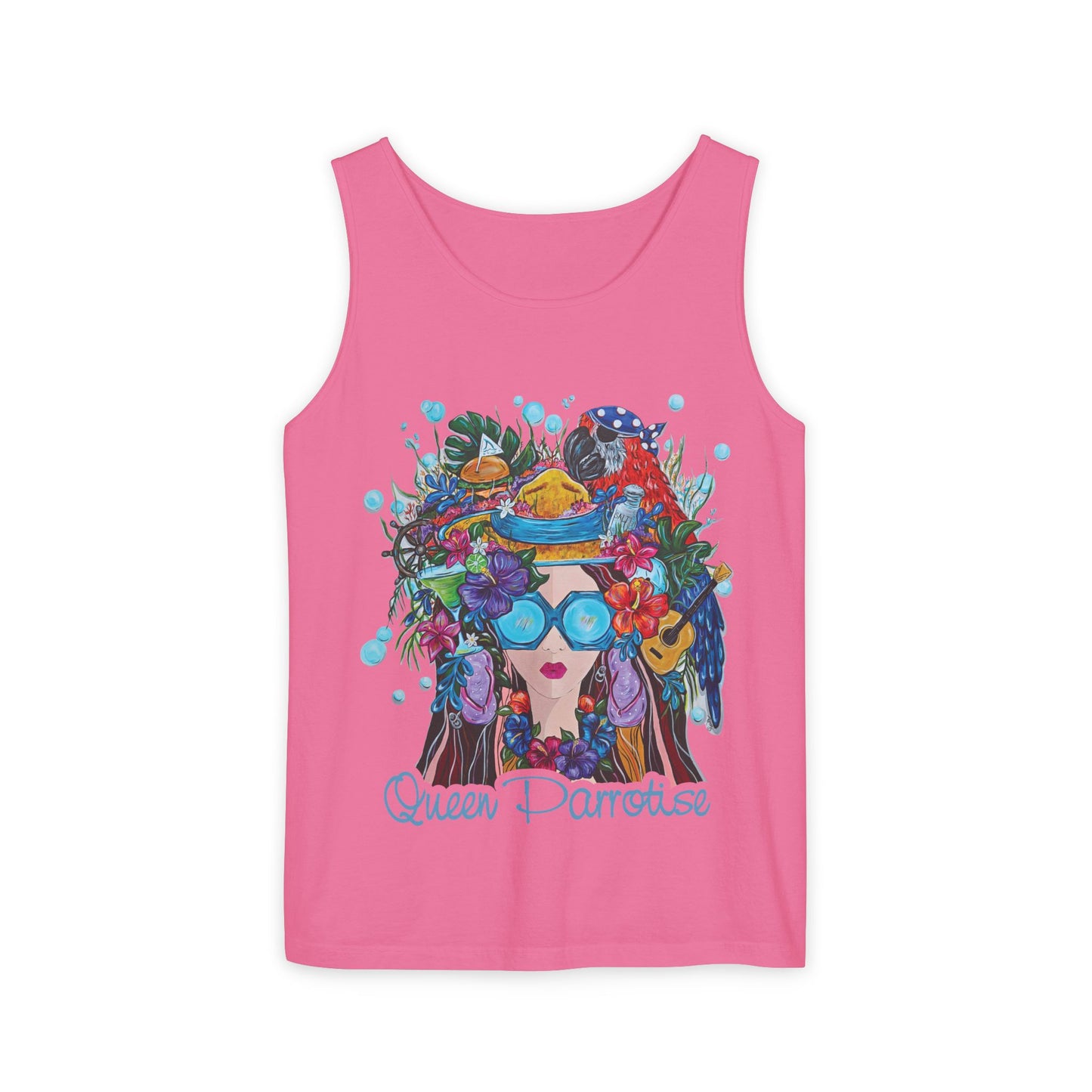 Queen Parrotdise Unisex Garment-Dyed Tank Top