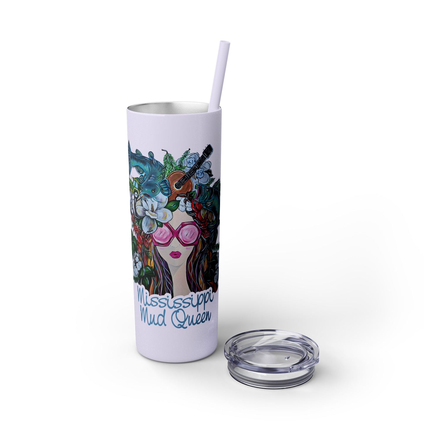 MMQ Skinny Tumbler with Straw, 20oz