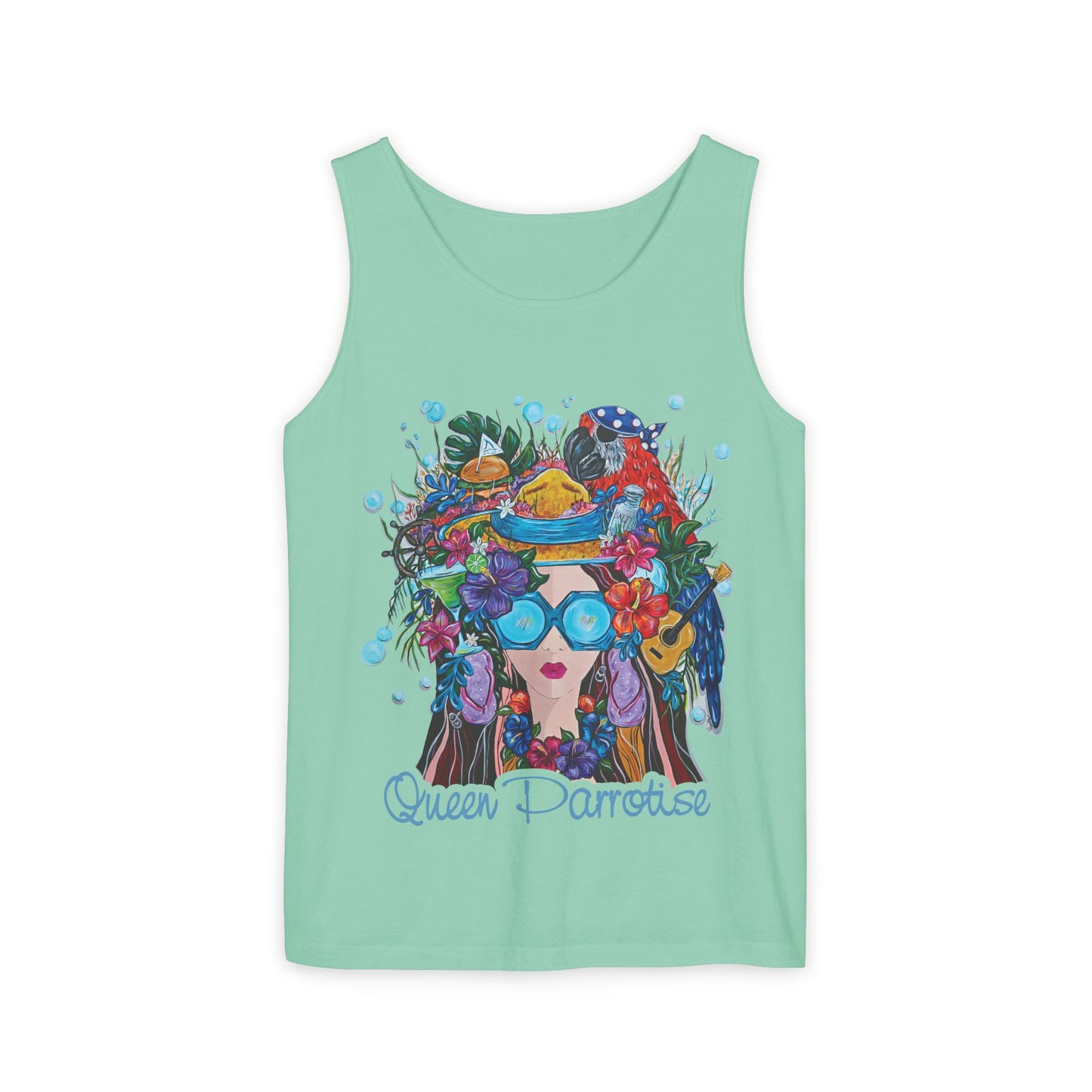 Queen Parrotdise Unisex Garment-Dyed Tank Top