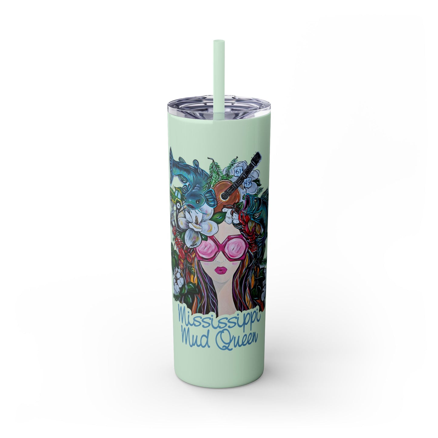 MMQ Skinny Tumbler with Straw, 20oz
