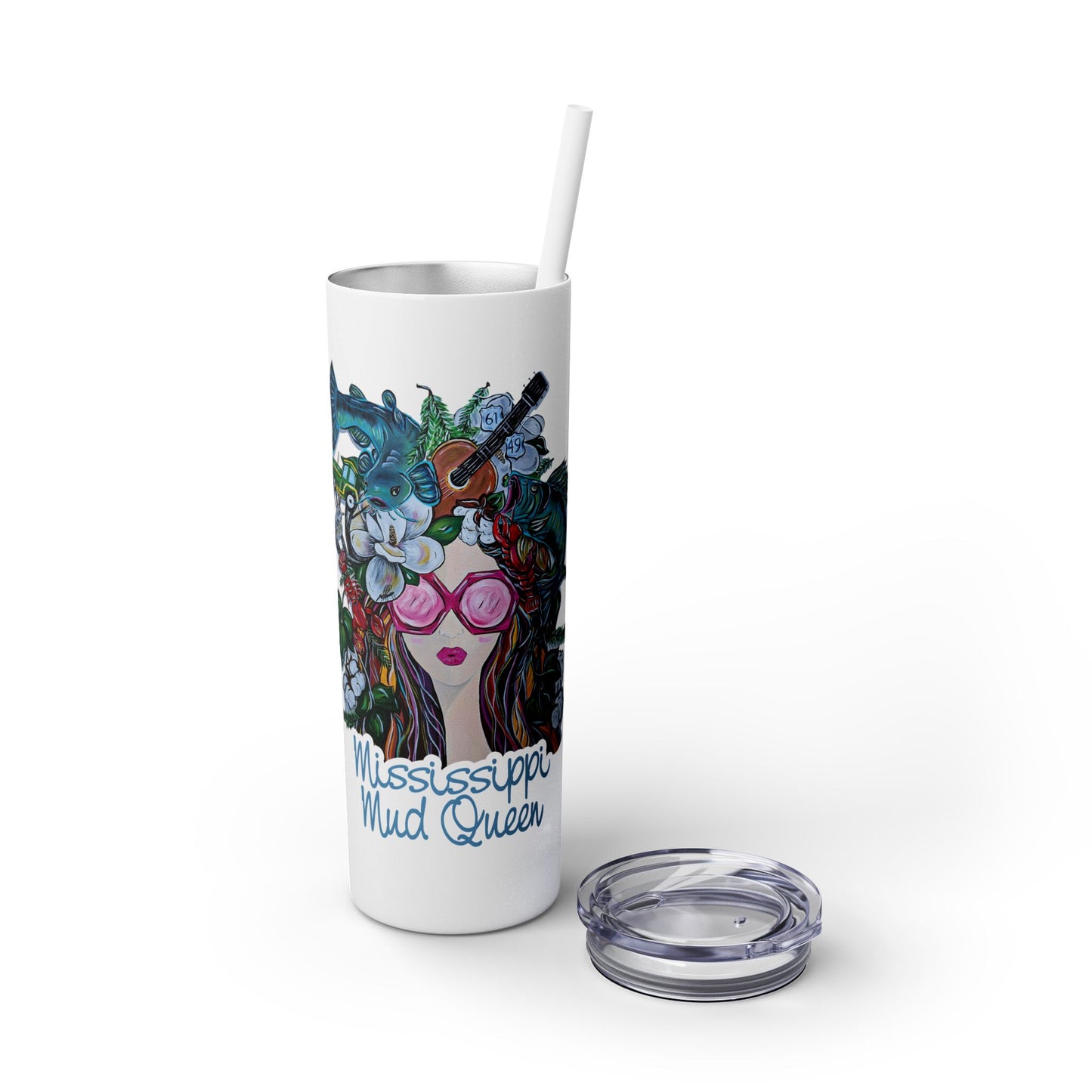 MMQ Skinny Tumbler with Straw, 20oz