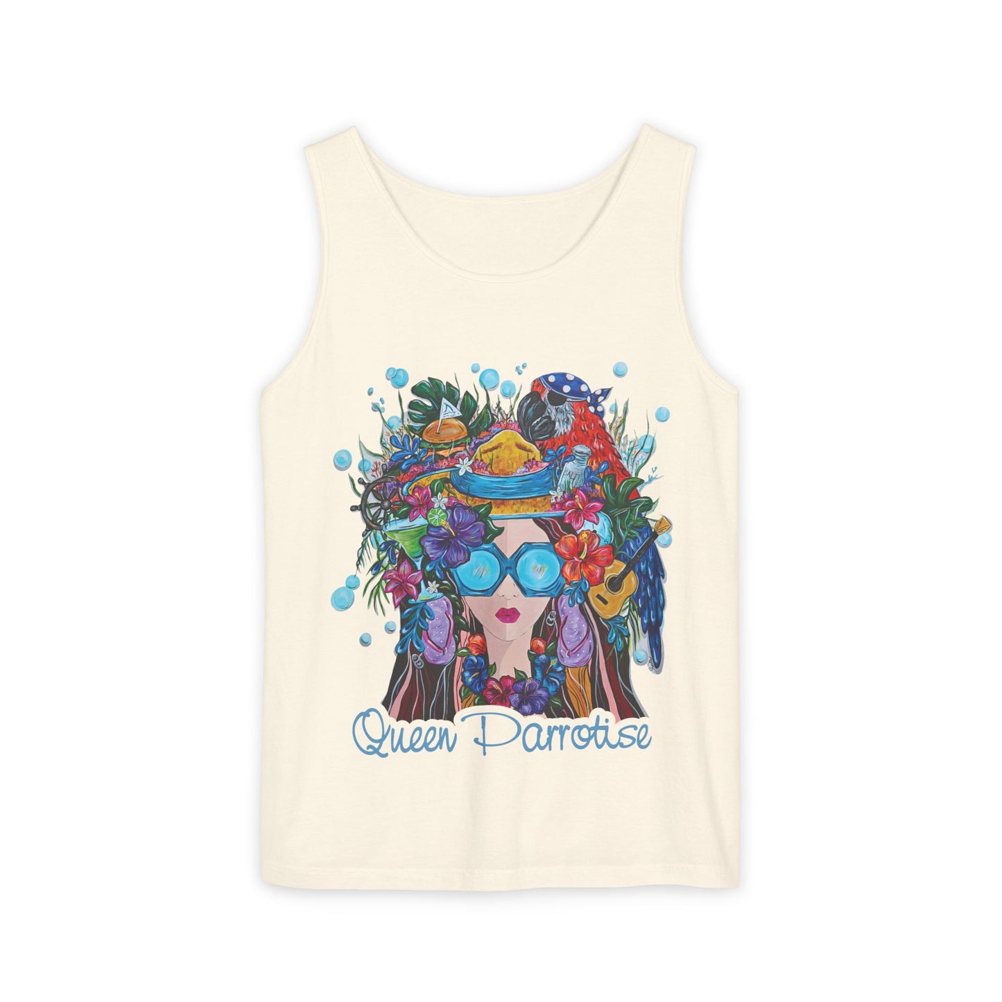 Queen Parrotdise Unisex Garment-Dyed Tank Top