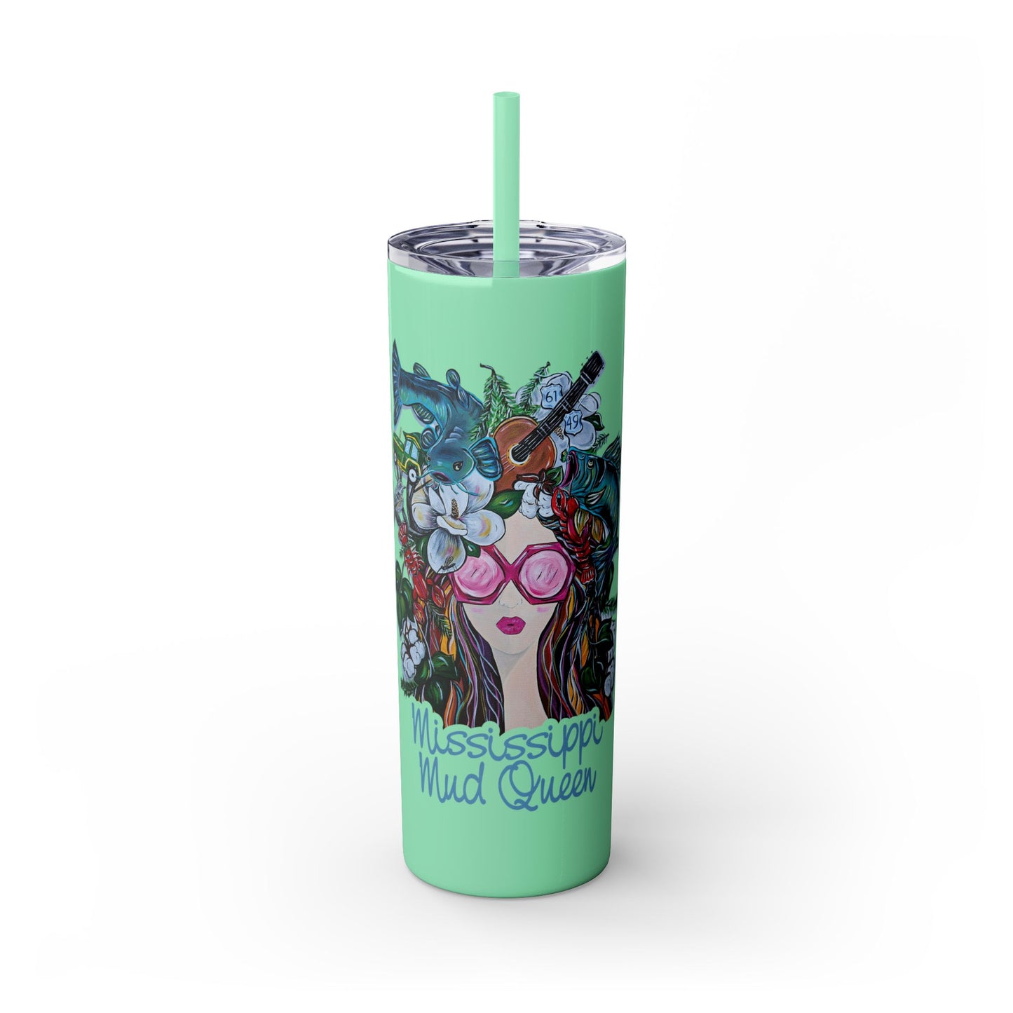 MMQ Skinny Tumbler with Straw, 20oz
