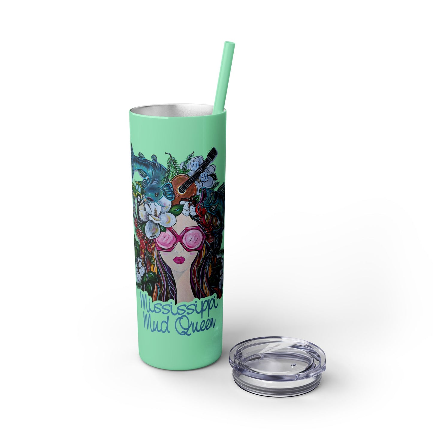 MMQ Skinny Tumbler with Straw, 20oz