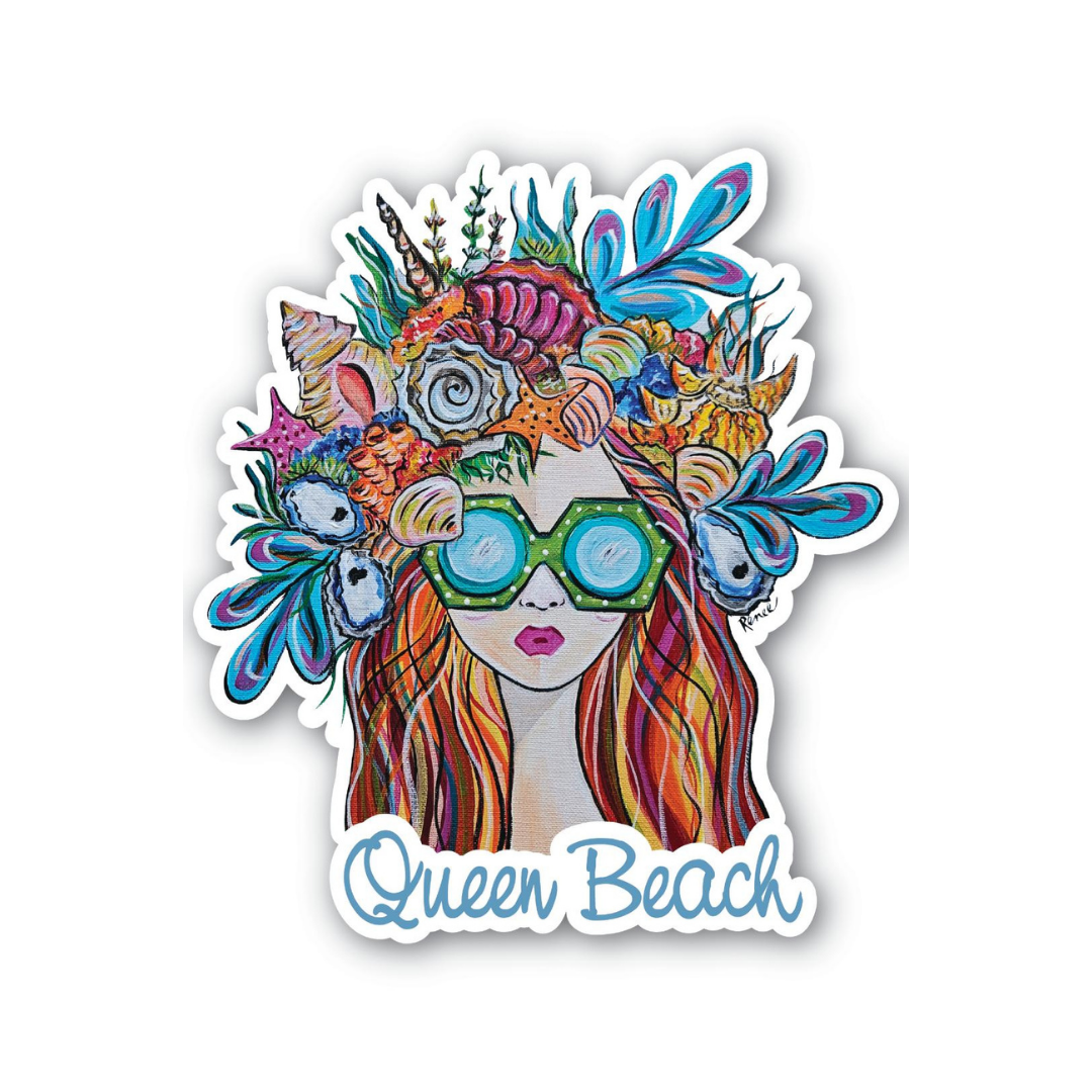 Queen Beach Stickers