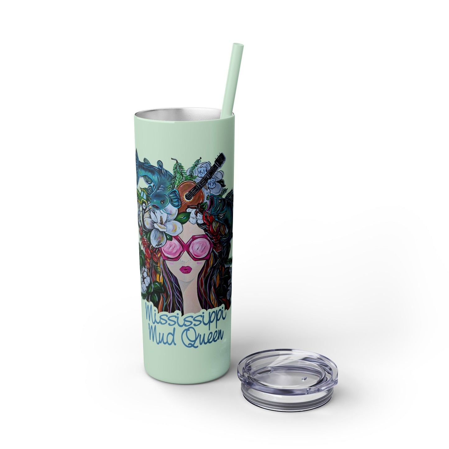 MMQ Skinny Tumbler with Straw, 20oz
