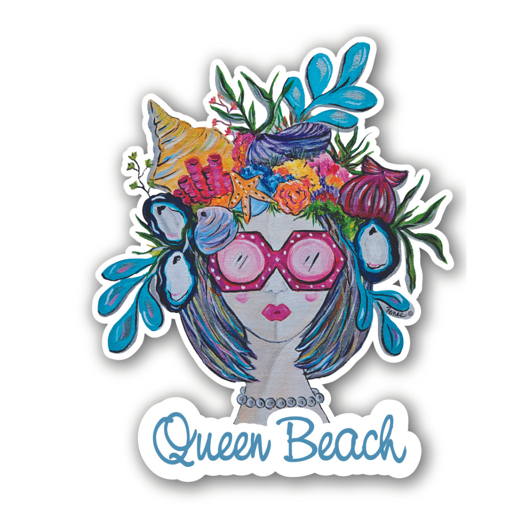 Queen Beach Stickers