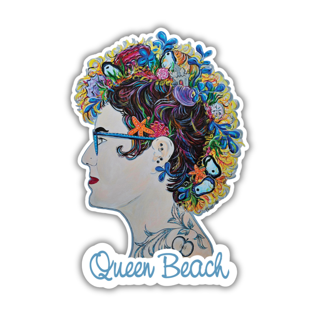 Queen Beach Stickers