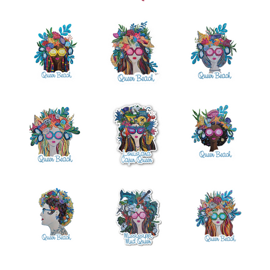 Queen Beach Stickers