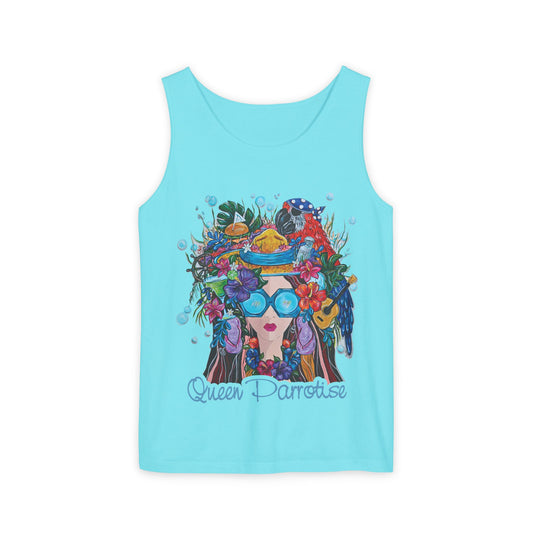 Queen Parrotdise Unisex Garment-Dyed Tank Top