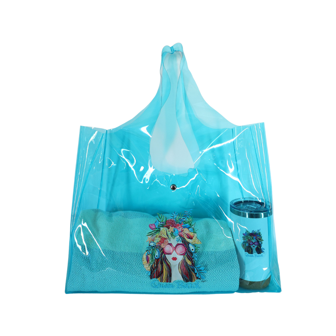 Clear Blue Vinyl Bag